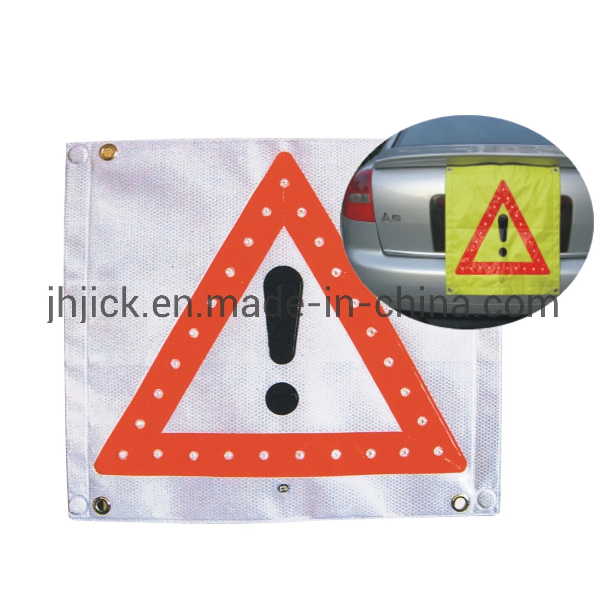 Solar LED Electric Yellow Road Traffic Safety Car Warning Triangle Sign