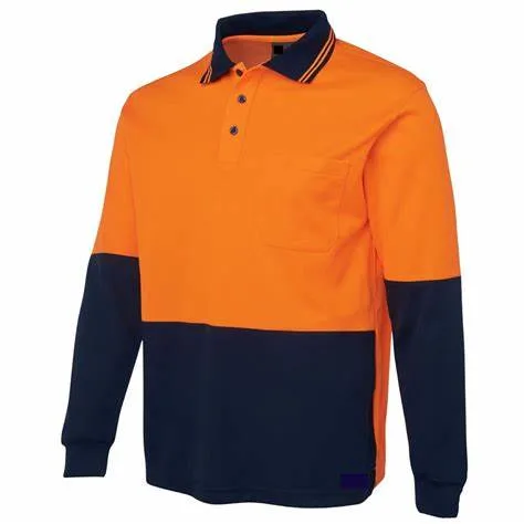 Nuevo diseño de armadura de color de contraste Hi Vis Basic Polo camisas Ropa de trabajo