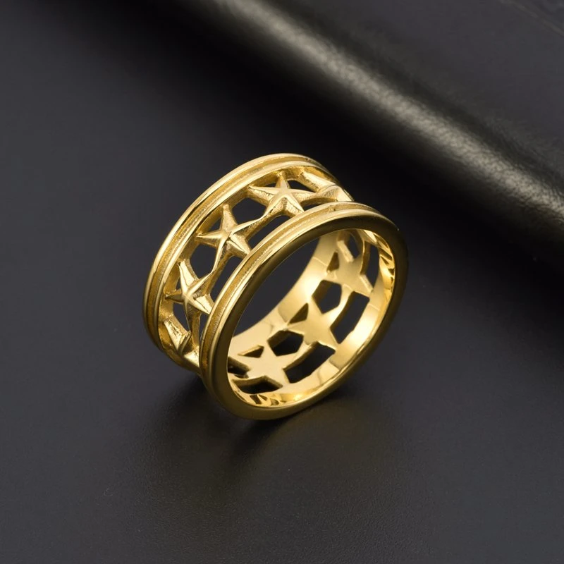 18K Gold Jewelry Star Ring Custom Gold Plated Ring