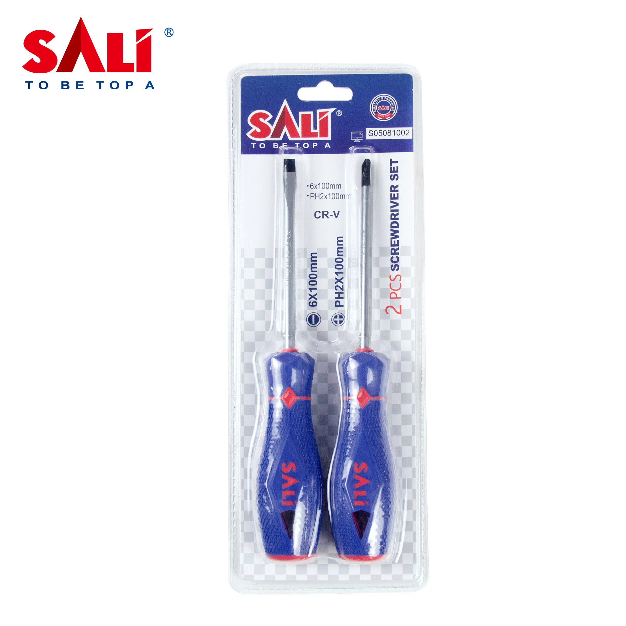 Sali 2PCS 6*100mm CR-V el eje con el Juego de Destornilladores de mango PP