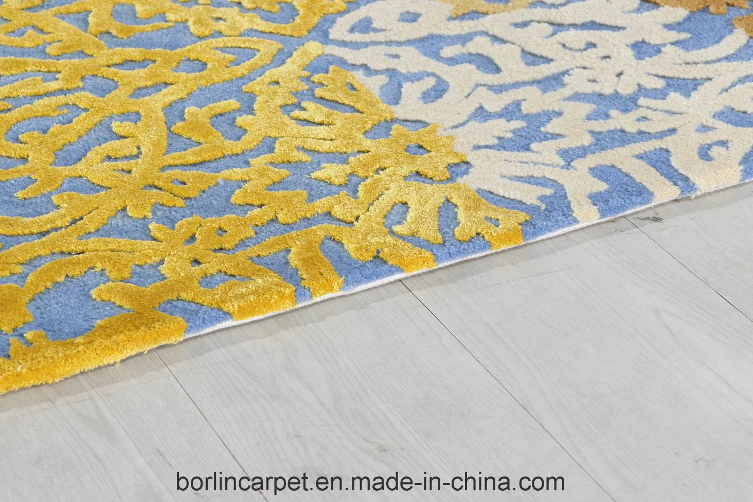 Bamboo Silk Carpet and Rug 9'*12'blue and Yellow