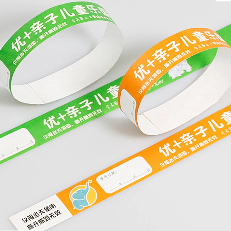 Customized Printing Logo Cheap Disposable Waterproof Paper Printable Tyvek RFID Event Wristband