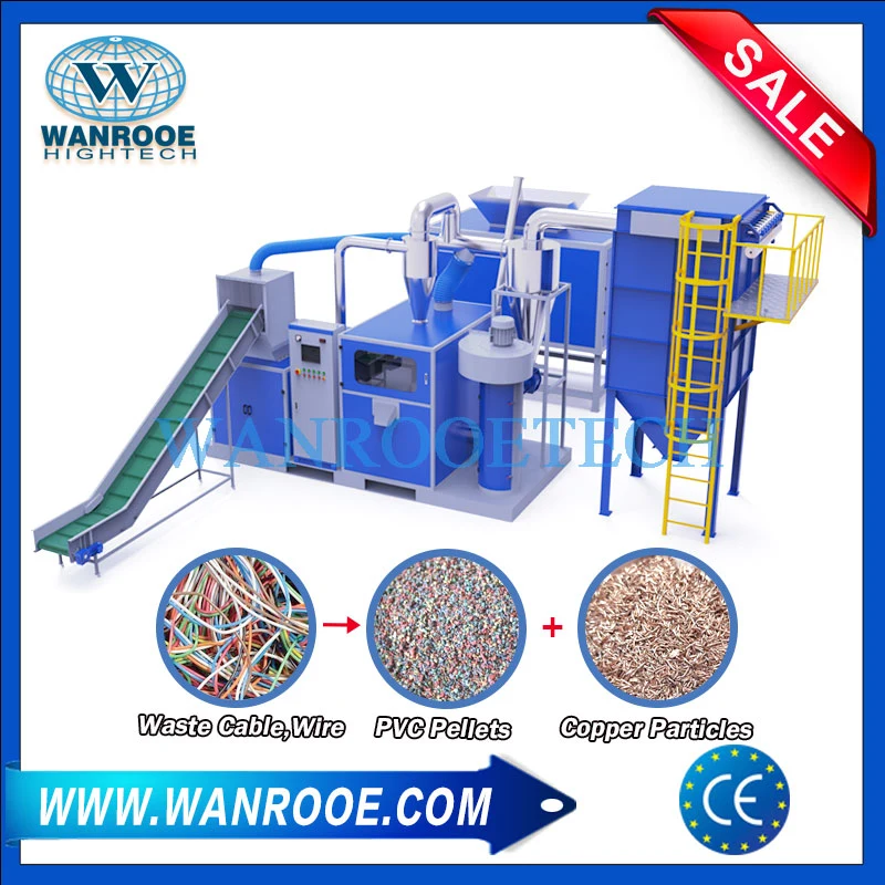 Metal Scrap Electrical Aluminum Copper Wire Cable Plastic Separator Removing Crimping Stripping Peeling Recycling Grinding Granulator Machine