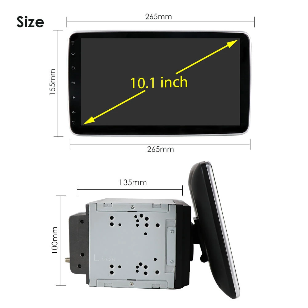 9/10.1 polegadas 2 DIN Android Autoradio Universal Android 12 Leitor de DVD para carro rotativo em 360 graus Multimídia Vídeo GPS Navegação Tela de Áudio Leitor Android