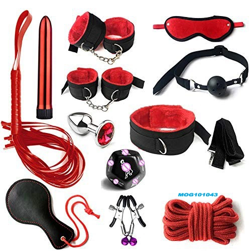 Les jouets en peluche Bdsm Bondage 12 pièces Set menottes esclaves de jeu pour adultes Bondage Fétiche de palette d'engrenage Kits Jouets sexy