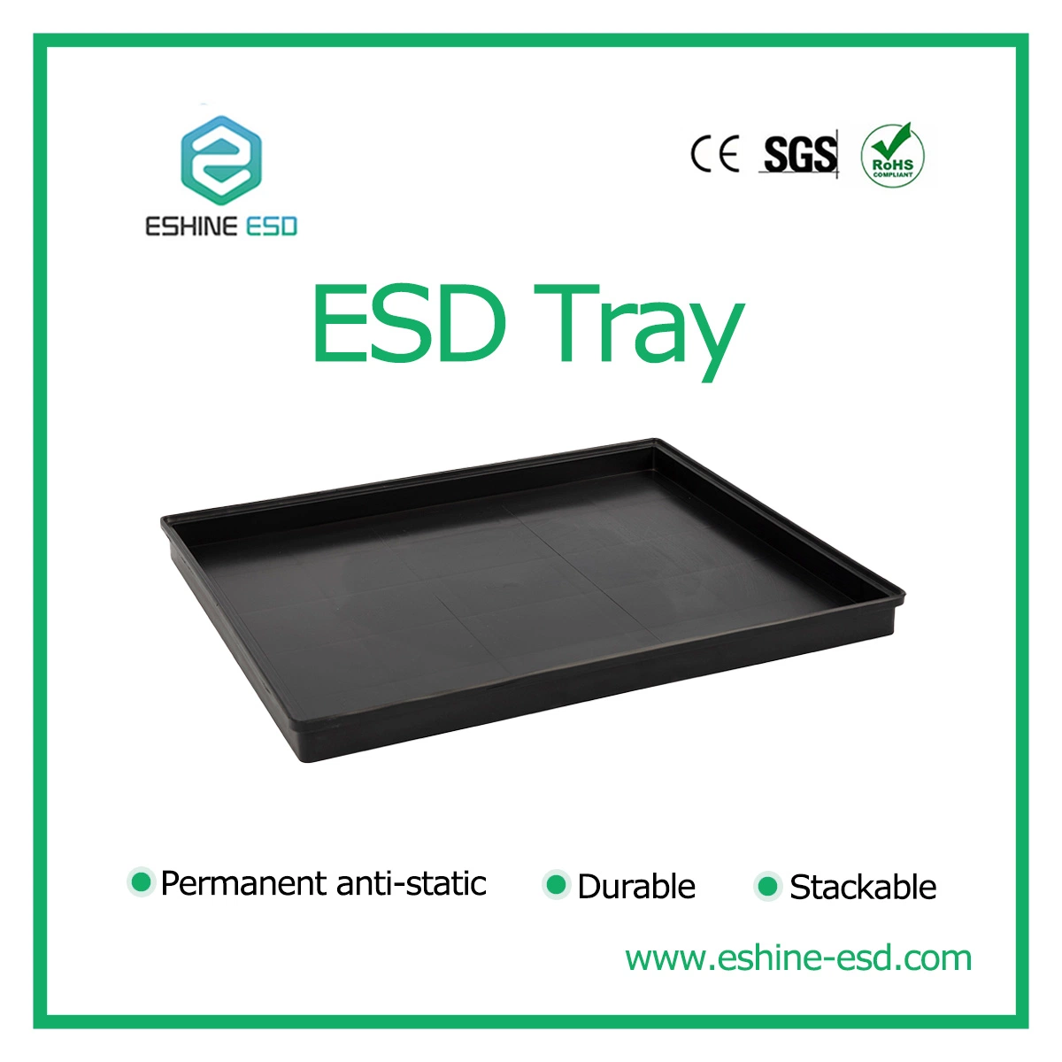 Palettes noires de composants logistiques en plastique d'emballage ESD