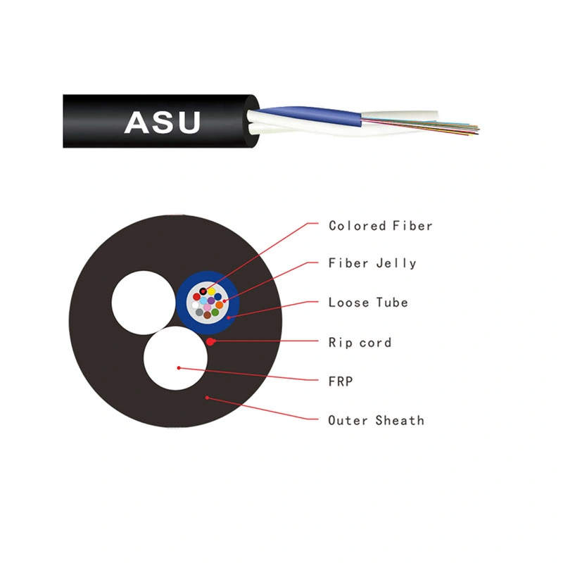 Aerial ADSS Asu 80m 120m 12fo 24fo Fiber Cable