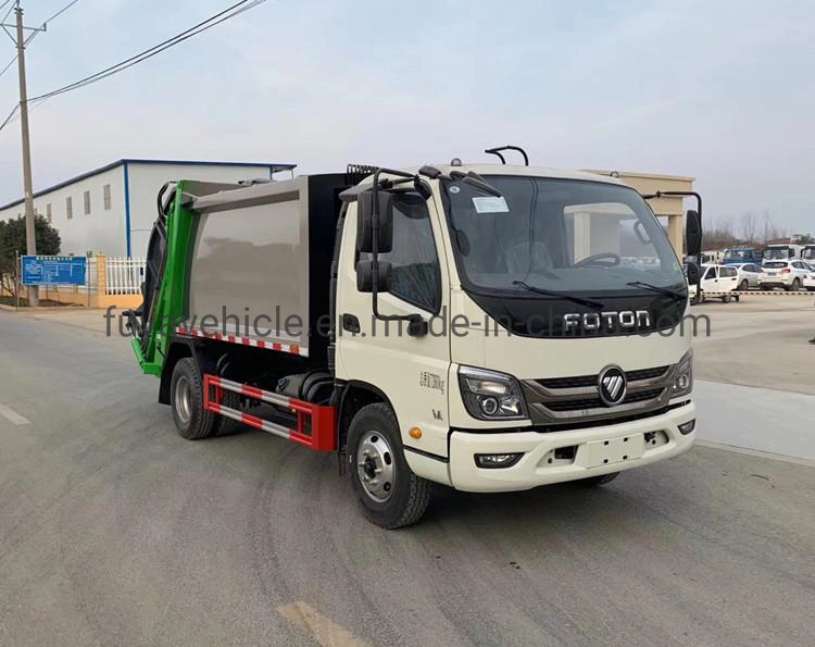 Foton 8cbm 5cbm camión compactador de basura comprimido