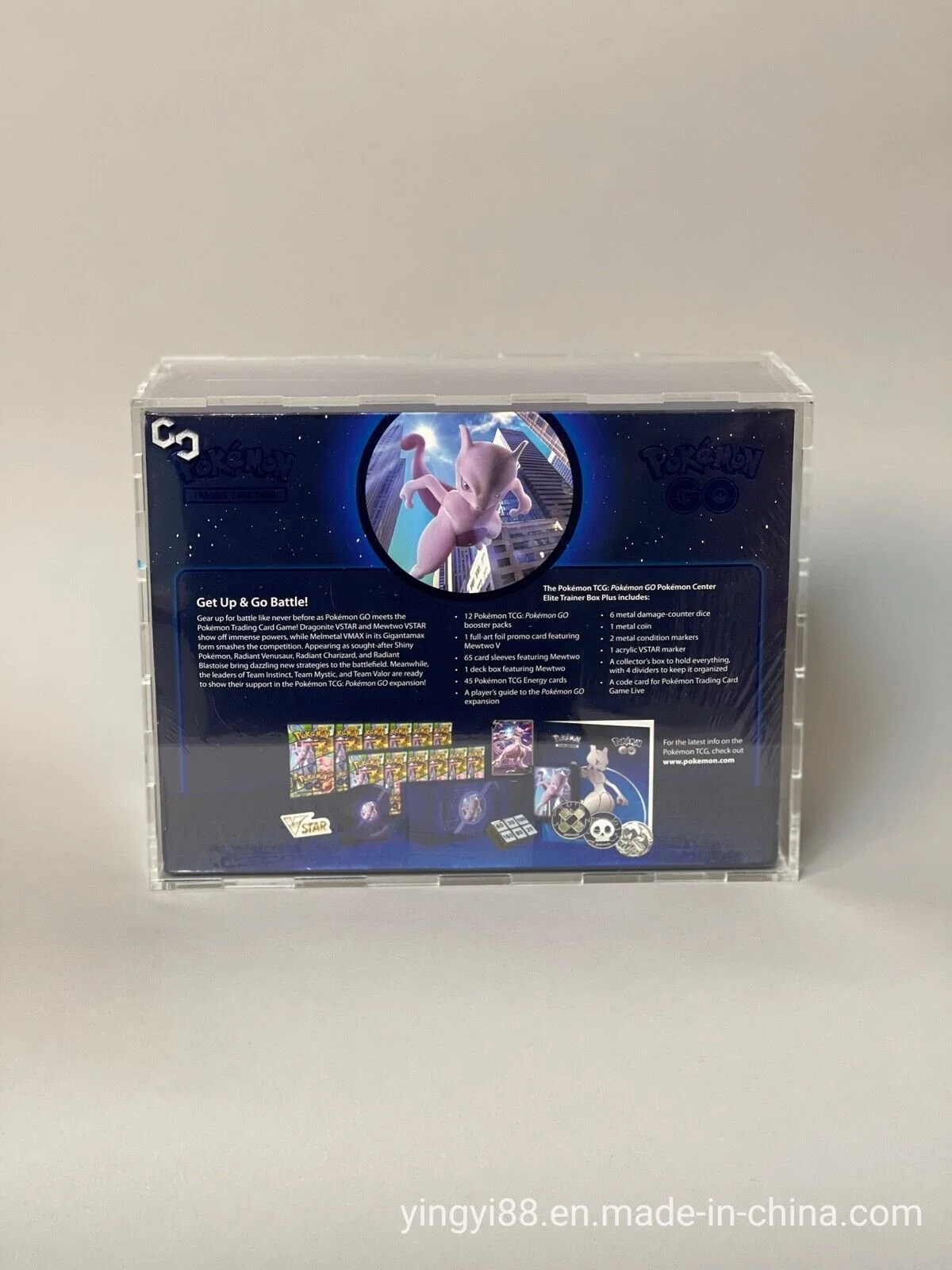 Yyb Original Factory Custom Clear Acrylic Pokemon Tcg Elite Box