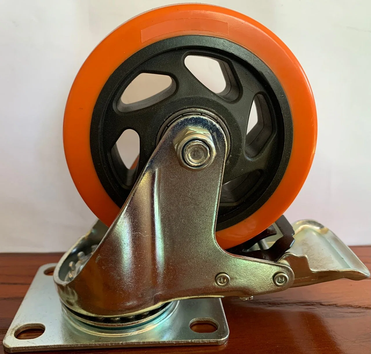 2.5" 3" 4" 5" PVC Orange Caster Double Bearing Rigid/Swivel/Total Brake No Noise