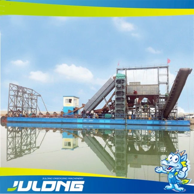 150 M3/H Gold Mining Machine cucharón tipo cadena Dredger para Equipos de minería