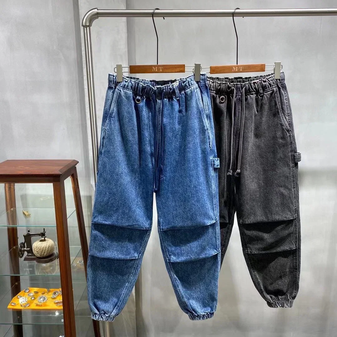 Pantalón largo informal retro suelto Hip Hop pantalones denim pantalones largos Jeans′ S de pierna para hombre