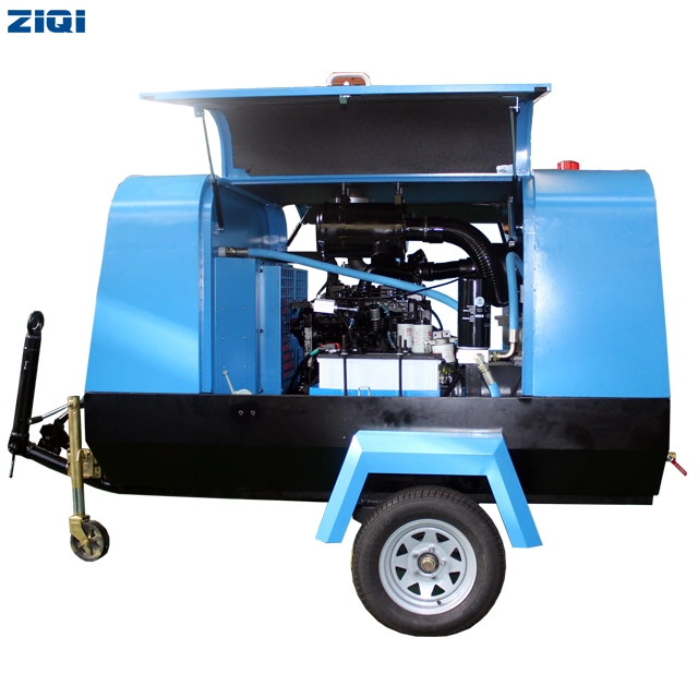 Industrial Heavy Duty CE and ISO Diesel Engine Screw Diesel Driven Air Compressor Portable Mining Air Compressor for Sale