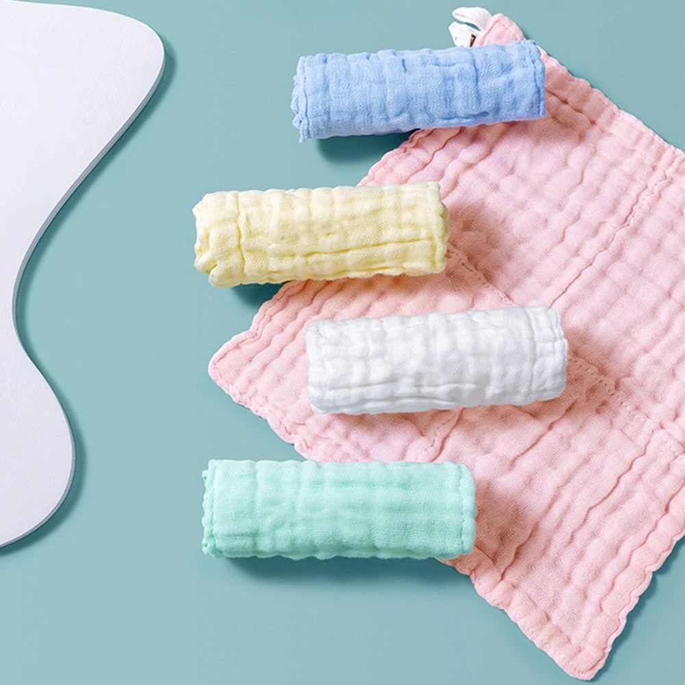 Débarbouillettes biologiques OEM serviettes bébé serviette carrée blanche douce Serviette en mousseline pour bébé