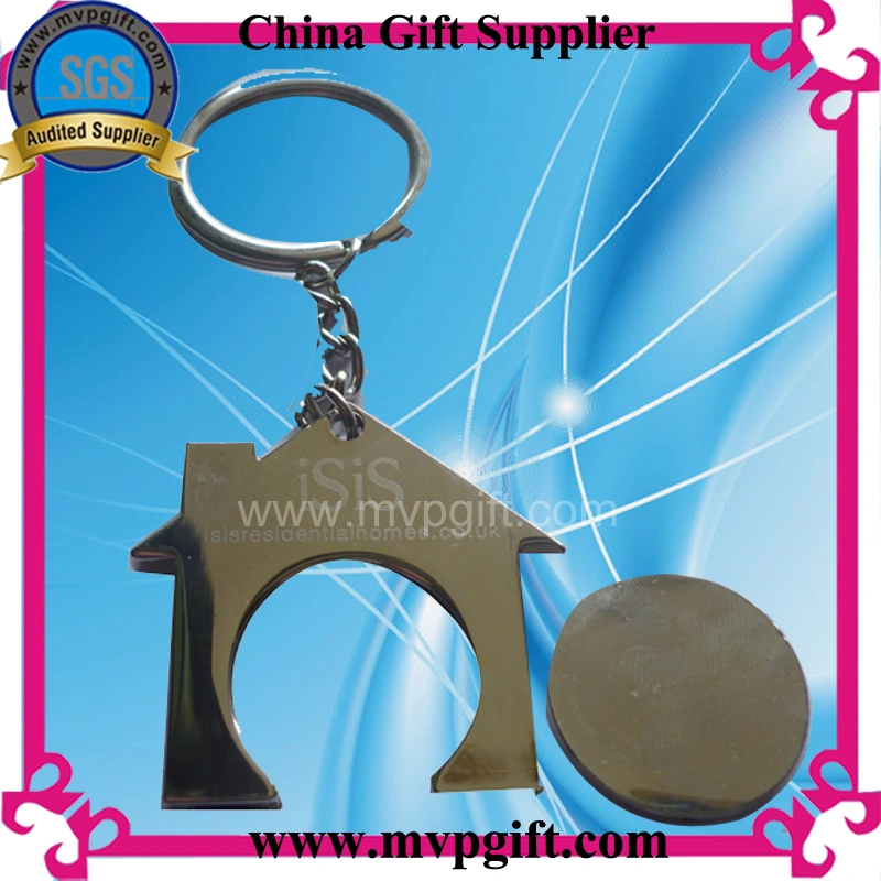 Metal Key Chain with Trolley Coin