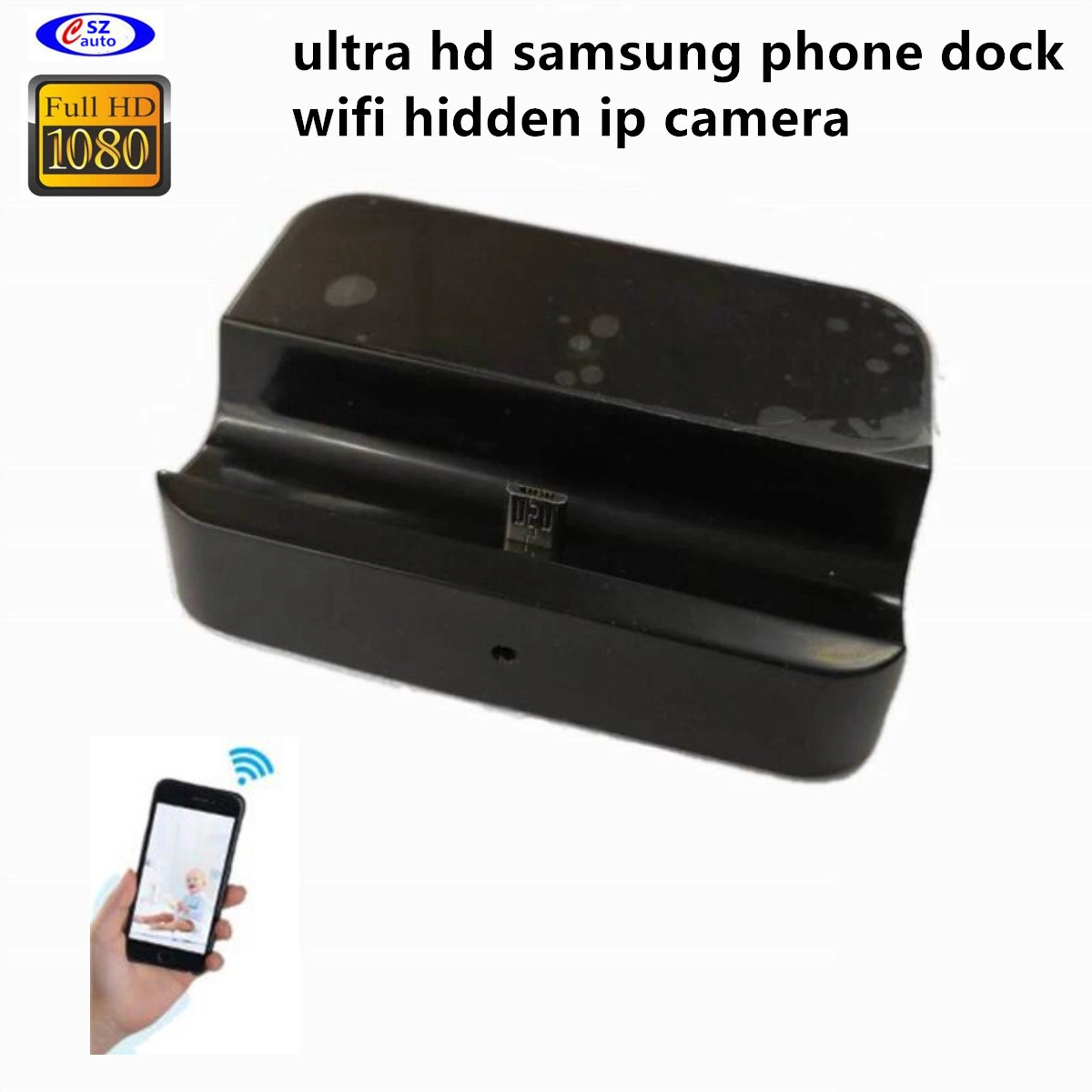 Ultra HD echte Samsung Phone Dock WiFi IP Mini-Kamera Verborgenes DV-Gadget Wc001sm