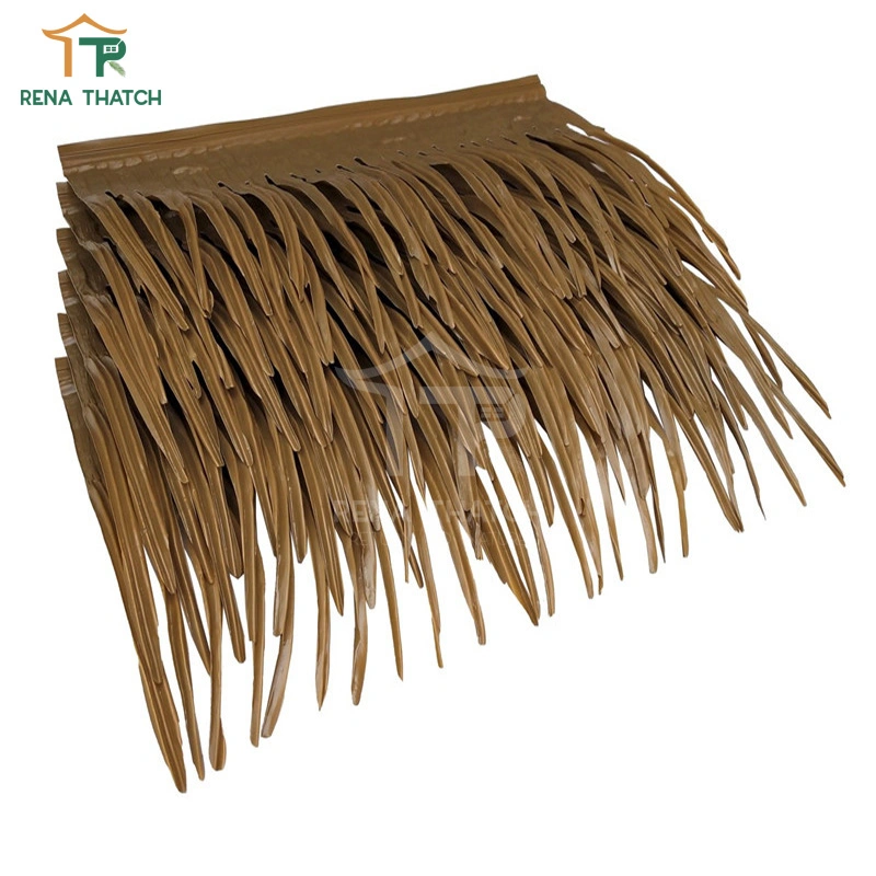 Anti-UV Cheapest Plastic Thatch Palm Synthetic Artificial Palm Thatch Roof Tiles