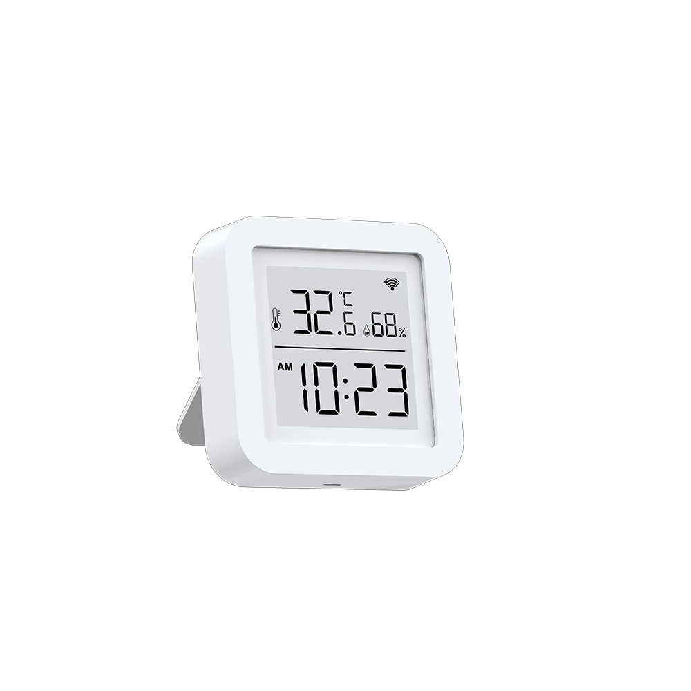 Sensor de temperatura de humidade Tuya Wi-Fi com termómetro de ecrã LCD digital Apoio do higrómetro Alex