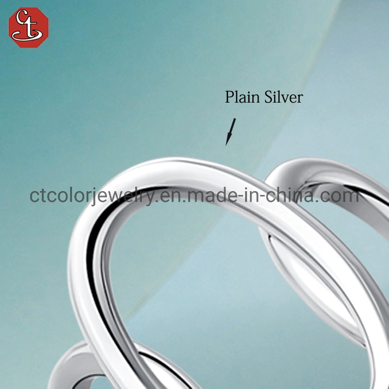 Fashion Jewelry plain silver 925 ring girls costume jewellery