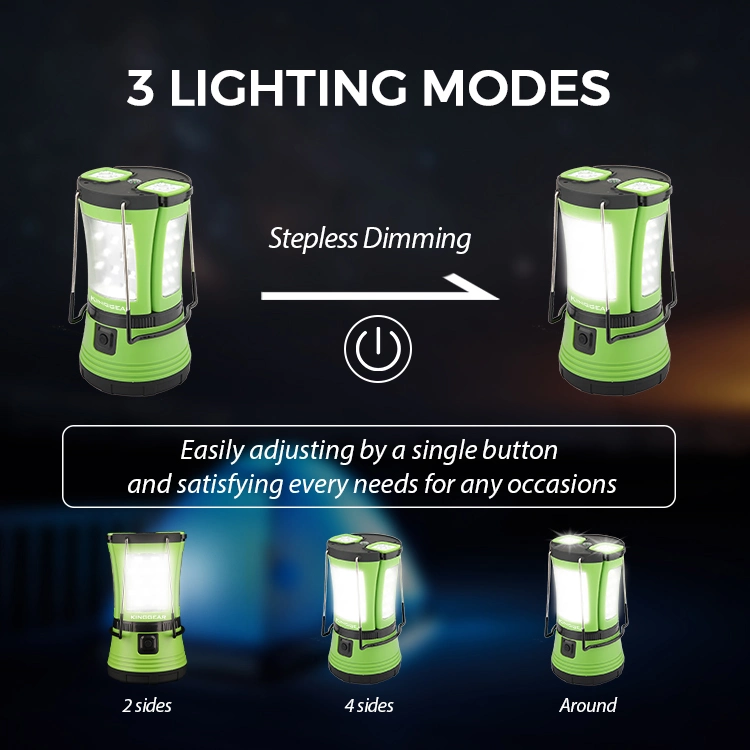 مصباح LED Camping قابل لإعادة الشحن في حالات الطوارئ البلاستيكية المحمولة بطريقتين مع مصباح وامض قابل للفصل