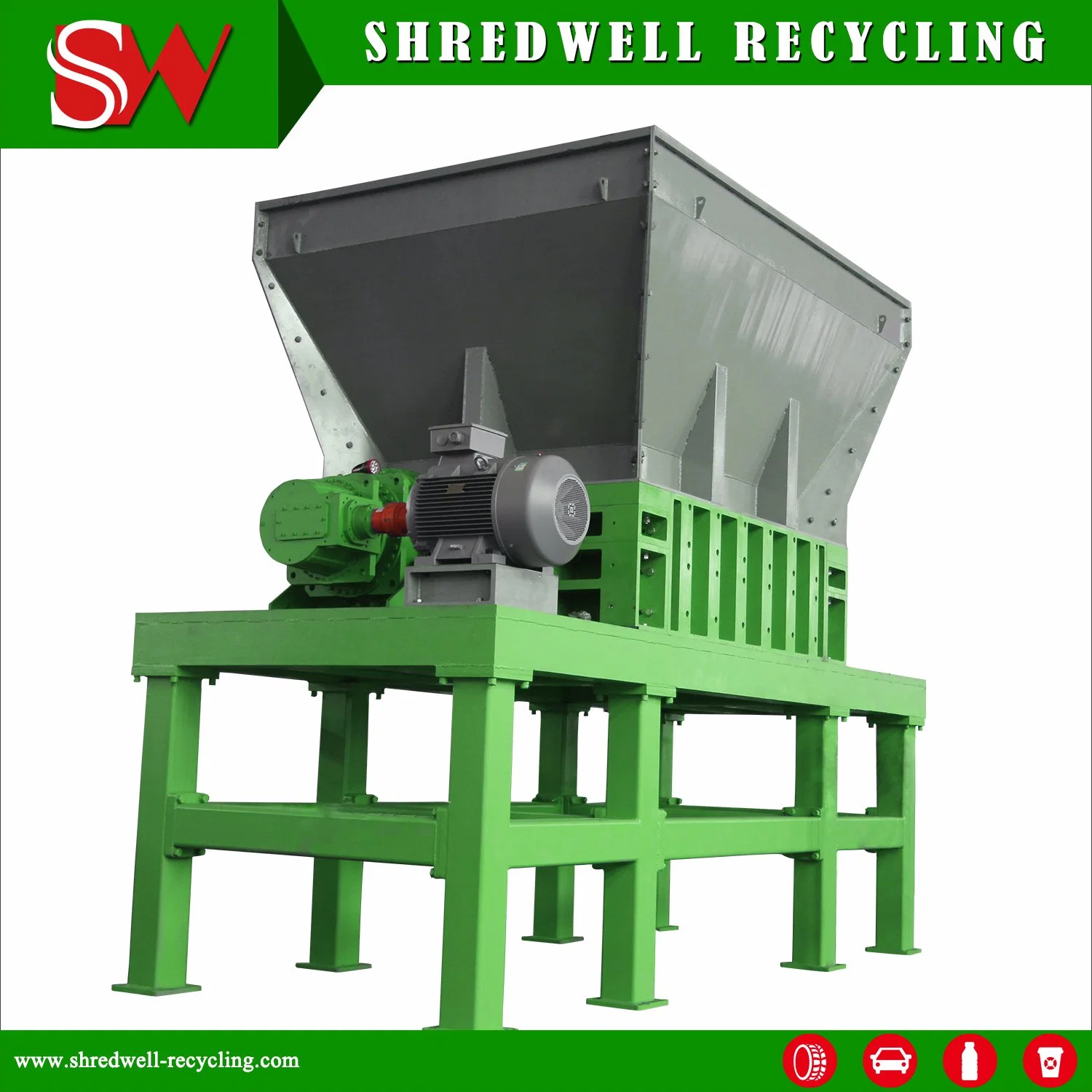 Two Shaft Used Washer Crusher for E-Waste Recycling