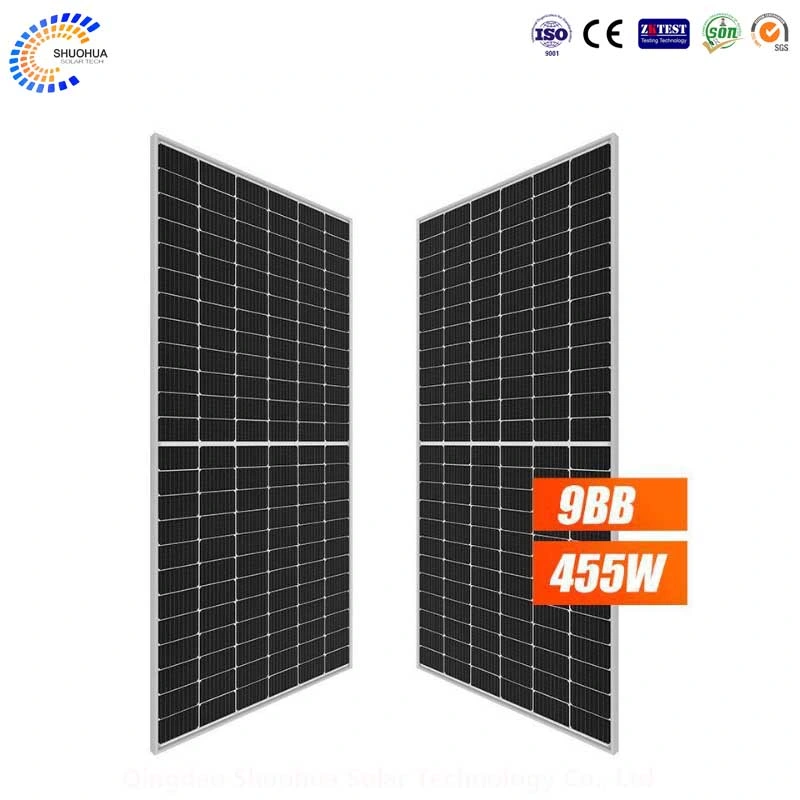 450W 440W 430W 420W MBB 9Bb 144PCS Media celda Corte Mono Panel Solar PV Alta Potencia 1000/1500VDC Energía Solar Panel