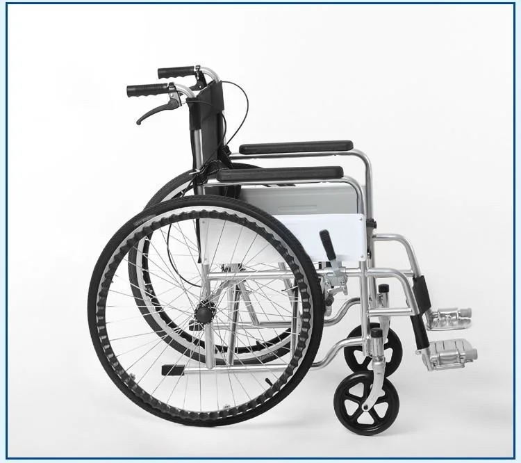 2022 de acero más vendidos de Amazon usa silla de ruedas manual Hospital Silla de ruedas plegable
