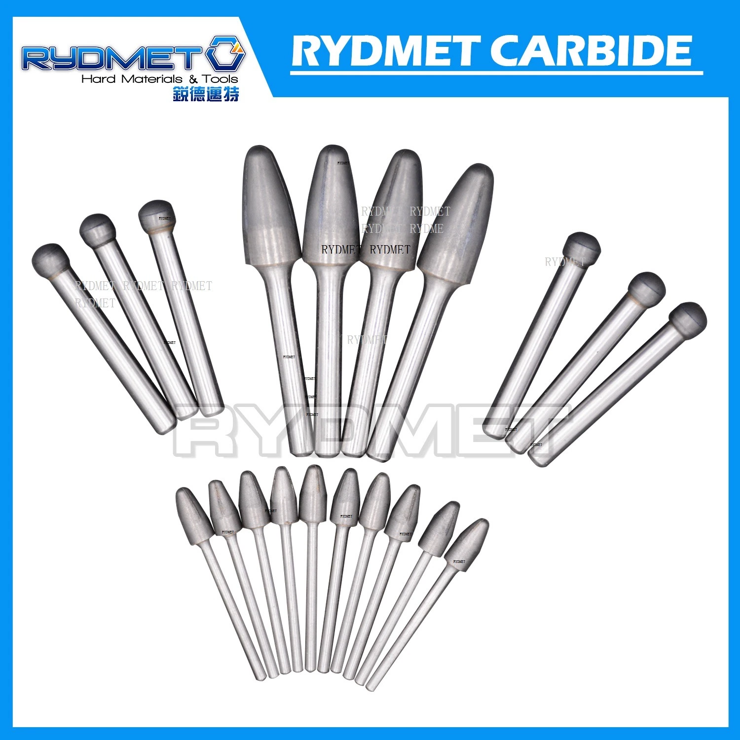 Carburo de tungsteno cementado Bur Blanks-Files-ANSI-DIN-Redi Bur