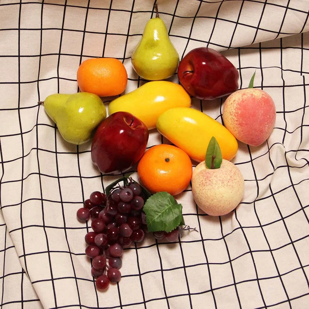 Decorative Lifelike Realistic Artificial Fake Fruit Decor (Set of 12) (Multiple Fruits)