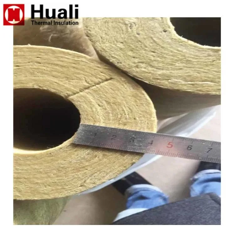 50mm Thick Waterproof Rock Wool Insulation Pipe Rock Mineral Wool Für Wärmeerhaltung