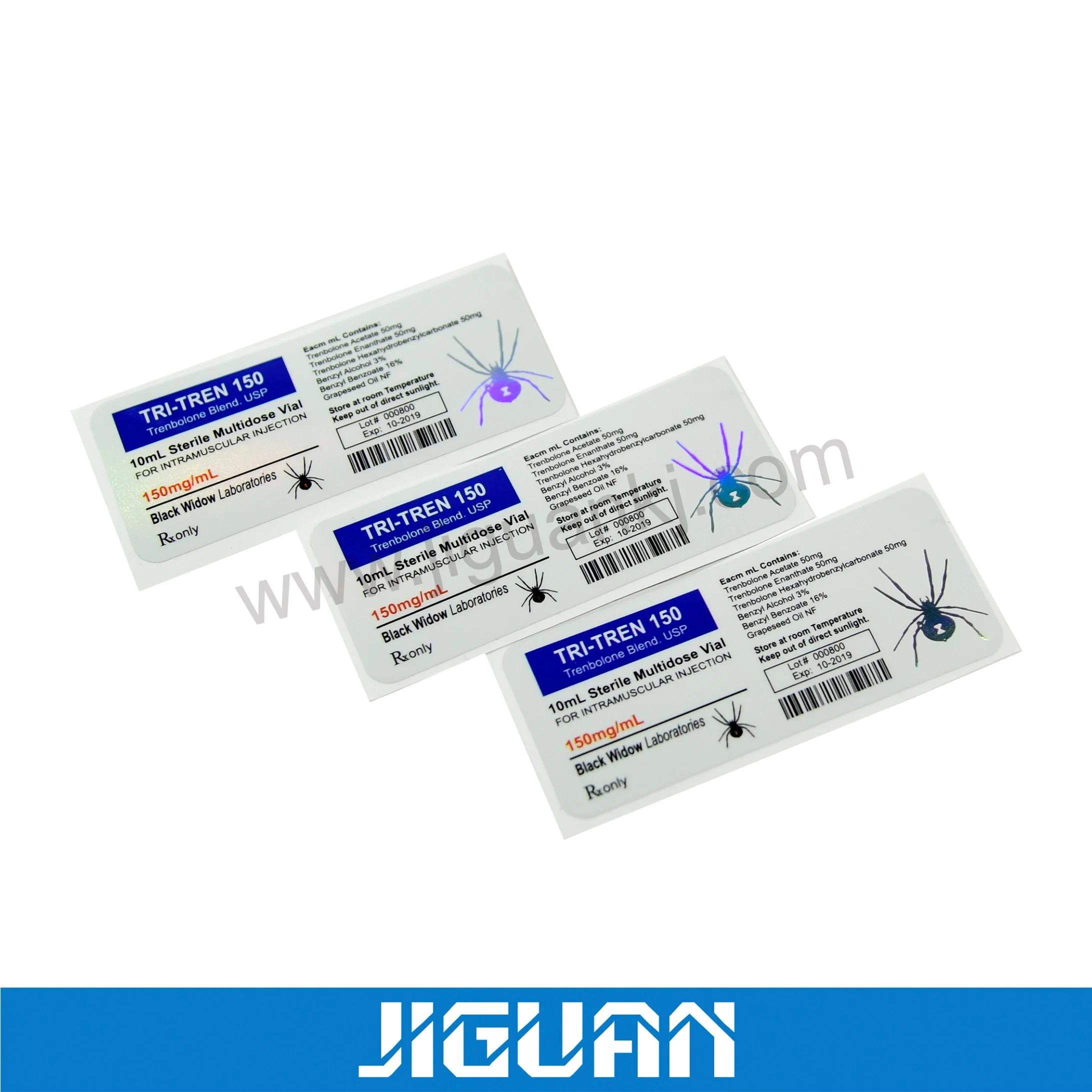 Hologram Adhesive Sticker Vial Label for Steroids