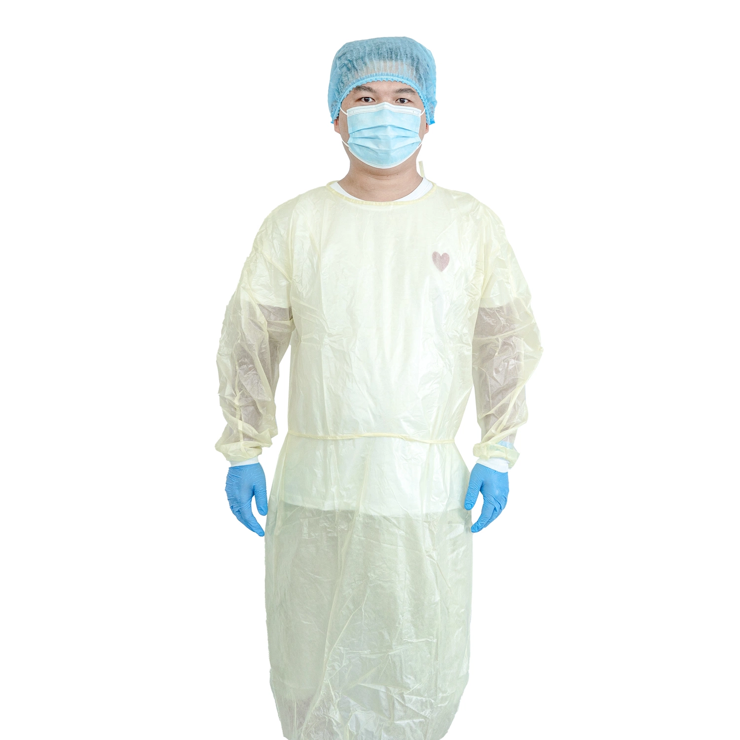 CE En13795 AAMI Level2 Aprroved Disposable PP/PP+PE/ SMS Non- Woven Isolation Gown