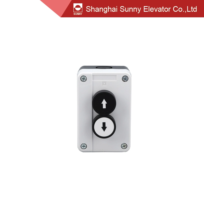 White Plastic 2 Button Hoist Crane Control Button Switch Box