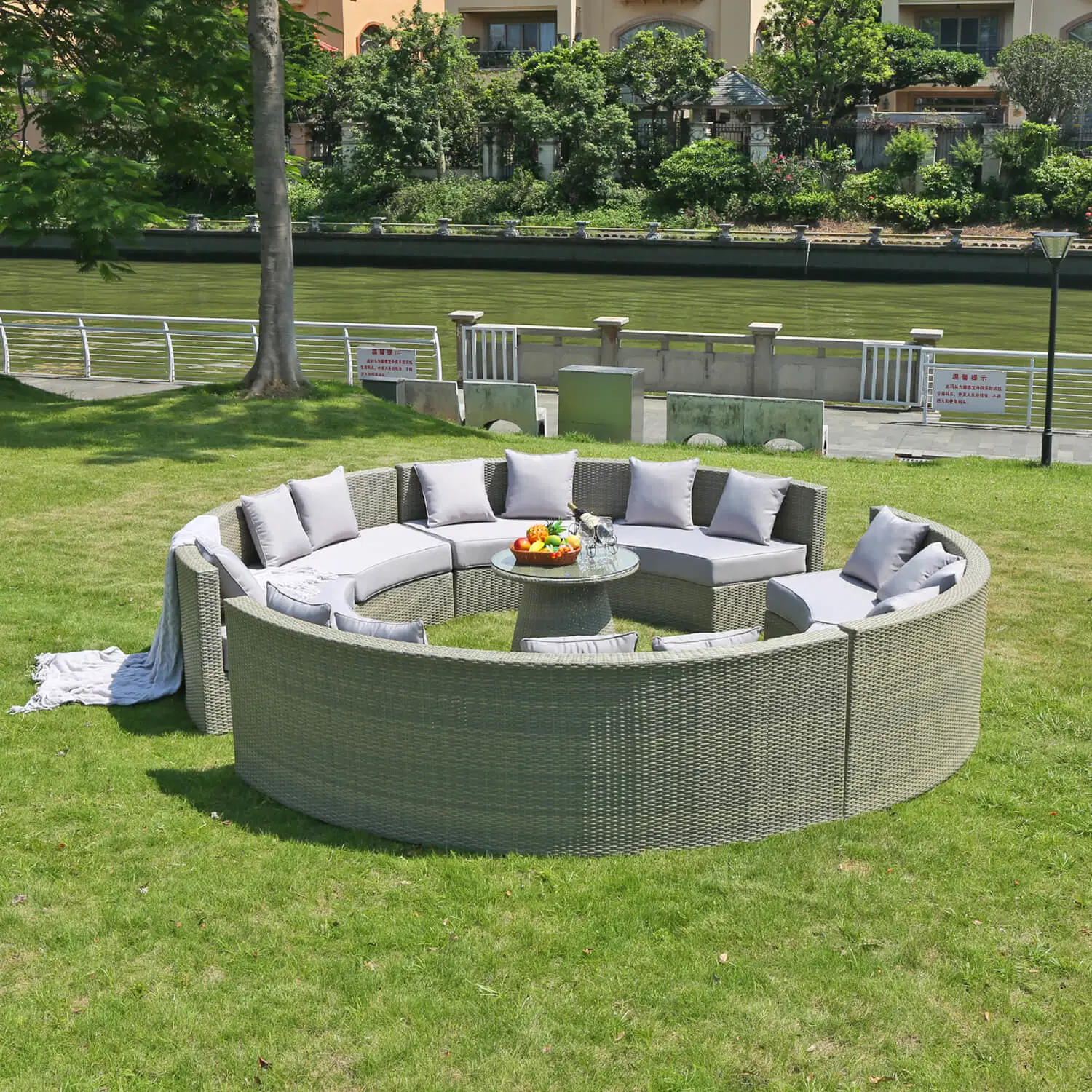 Chinese Factory Price Outdoor Furniture Modern Luxury Leisure Aluminium Rattan Hotel Home Apartment Garden Patio Sofa