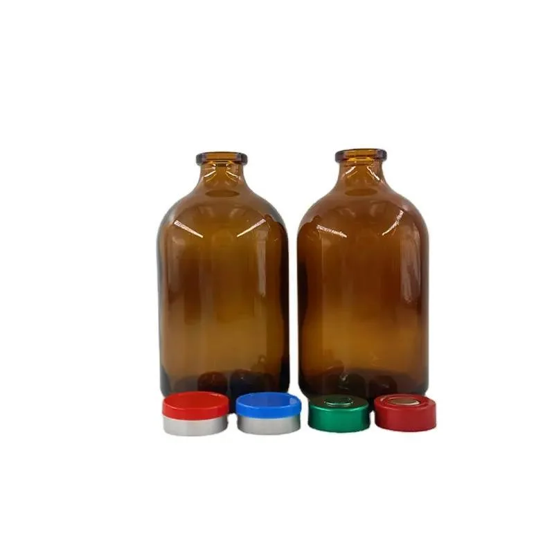 50ml 30ml Moulded Glass Bottle for Injection with Rubber Stoppers and Caps