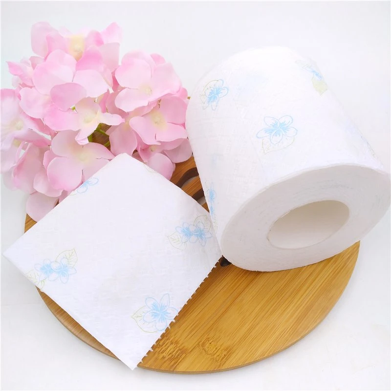 Soft Roll Tissue with Flower Printing