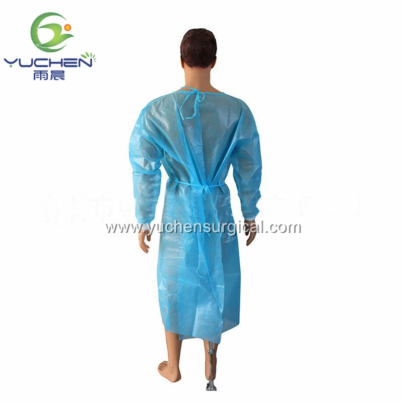 Disposable Isolation CPE Plastic Gown 50gram/PC Factory Direct Sale