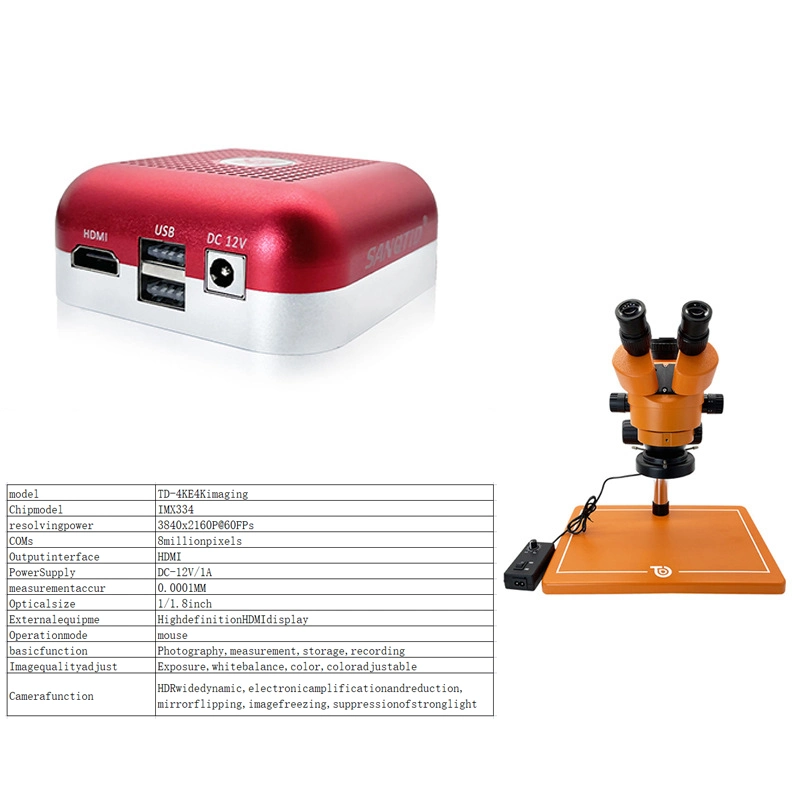 Foreign Trade Hot Selling Three Eye Stereoscopic Microscope HDMI Mobile Phone Maintenance Industry CCD Magnifying Glass Detection and Measurement Instrument