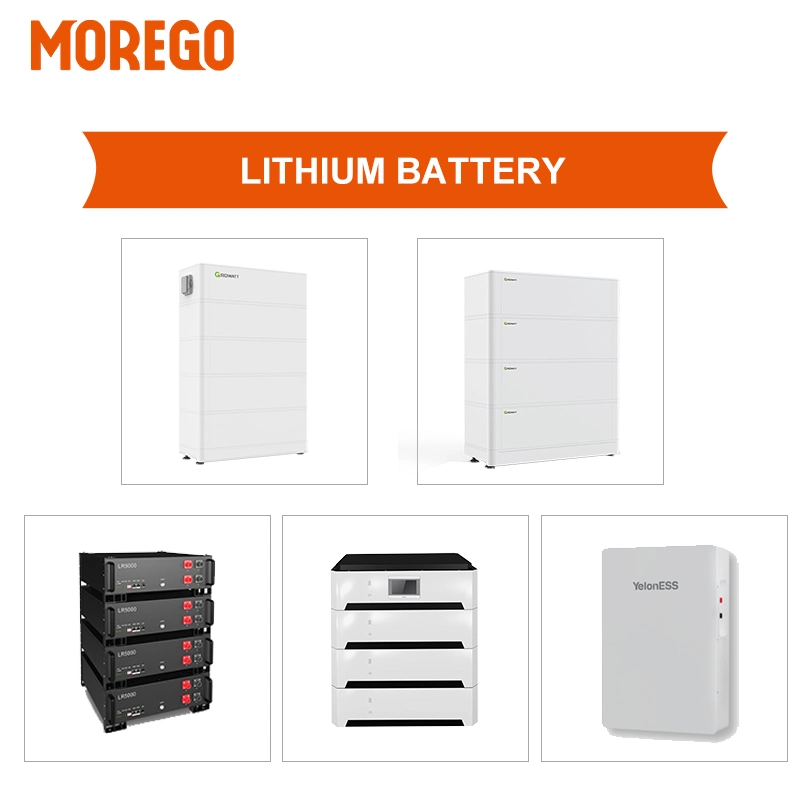 Moregosolar Solar Storage Energy System 12kw 10kw High Quality Solar Panels Lithium Battery Growatt Hybrid Inverter