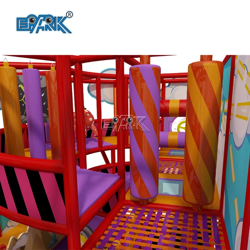 ملعب للأطفال داخلي مخصص للألعاب الترفيهية الترفيهية في الملاهي Commercial Candy Theme Soft Play تعيين