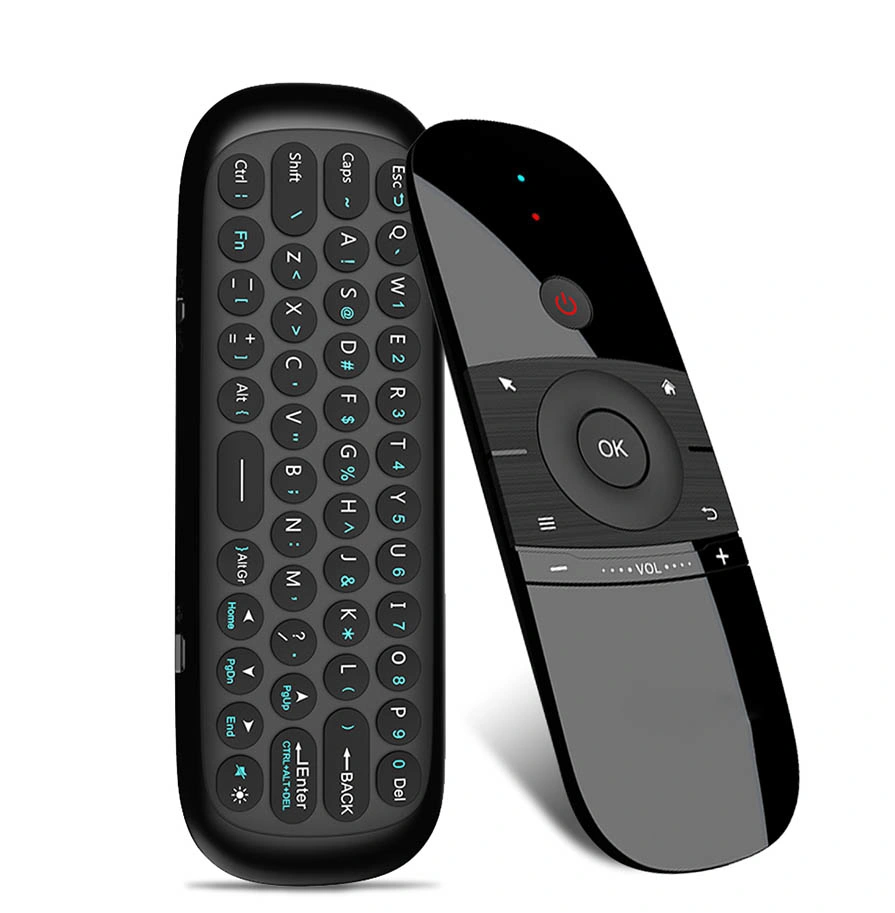 Mini Air Mouse W1 teclado inalámbrico Mini Remote 2,4G recargable Fly Air Mouse for 9,0 8,1 Android TV Box / PC / TV