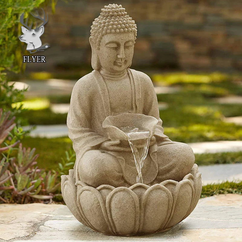 Factory Price Home Garden White Stone Water Feature Buddha Fountain Marble Buddha Statue Water Fountains