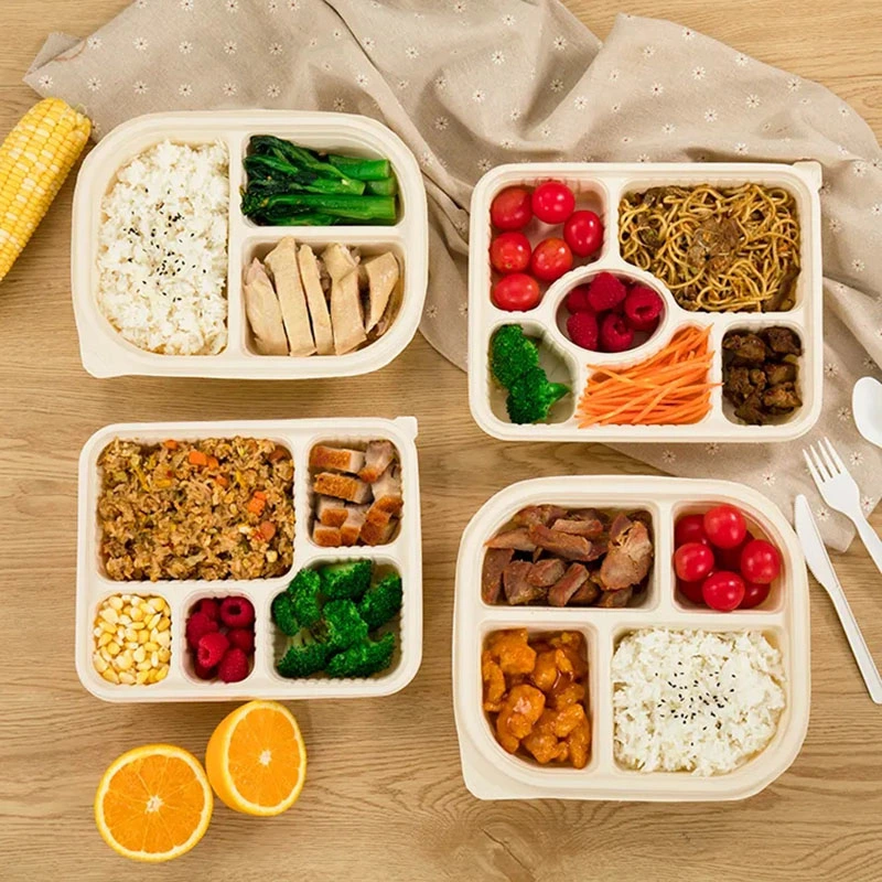 Biodegradable Corn Starch Food Container Take Away Food Environmental Lunch Packing Box