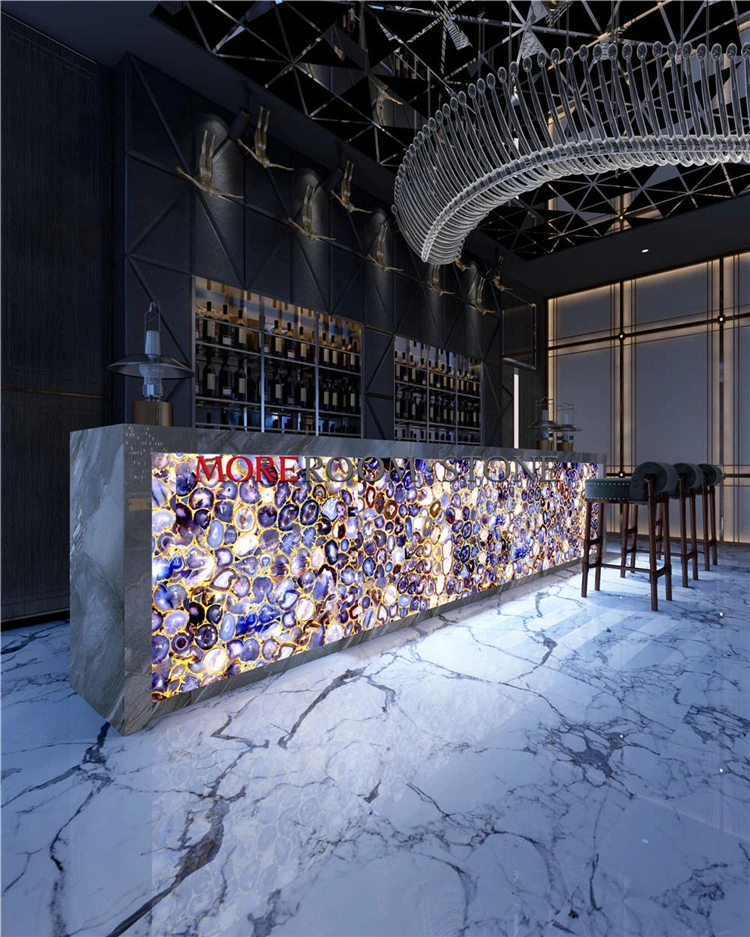 Green Gemstone Onyx Bar Counter pour le restaurant de l'hôtel Night Club Barre de coupe