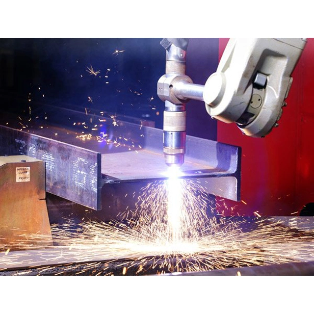 12m CNC H Beam Plasma Gas Coping Beveling Cutting Machine for Angle Steel Channels Square Pipe Round Tube Profiles