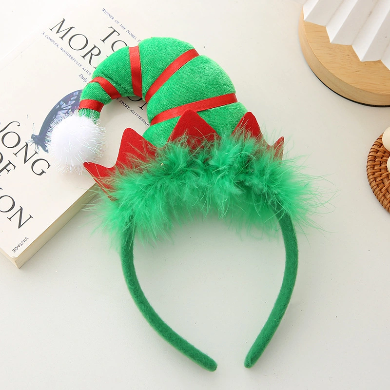 Christmas Decorations Hat Luminescent Headband Ribbon LED Glitter Hair Accessories Christmas Hair Clasp Hairhoop Party Stage Performance Christmas Haird Band