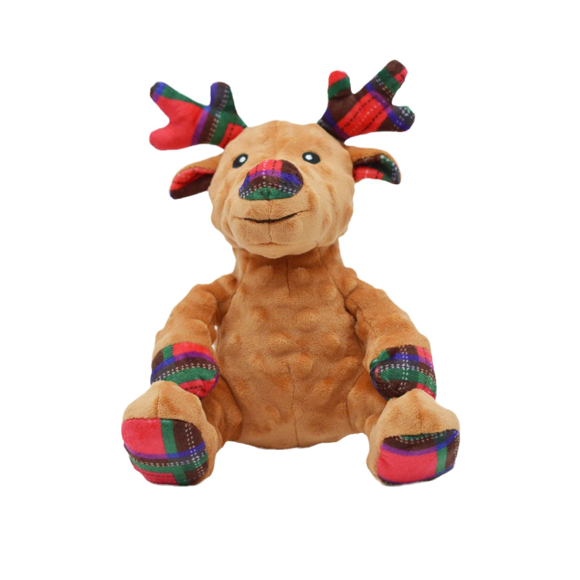 New Christmas Pet Chew Toy Custom Plush Moose Toy with Squeaker