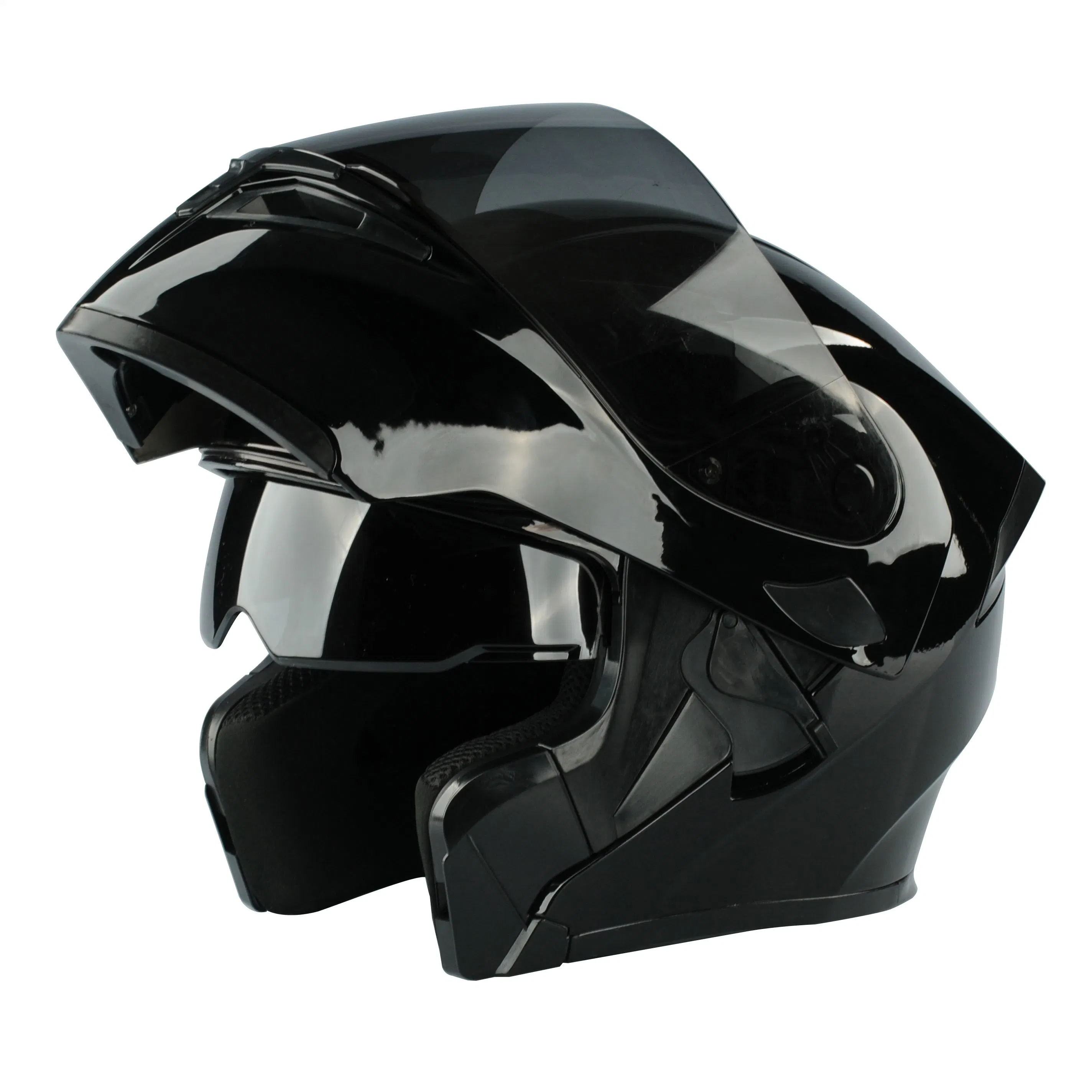 Casque de moto noir intégral rabattable d'origine d'usine Double Casque de course à visage ouvert Visor