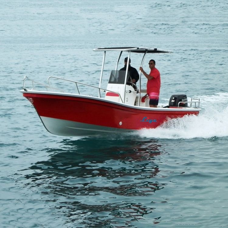 Liya navio Panga de barcos de 5.8m FRP com motor fora de borda para Venda