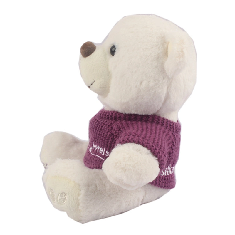 Pullover blanc personnalisé Logo 20cm peluche habillé en peluche doux animal en peluche ours en peluche